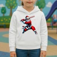 Santa Playing Baseball Christmas Baseball Player Kids Hoodie thumb 3