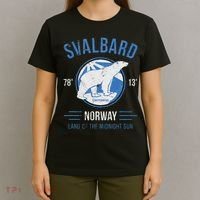 Svalbard Polar Bear Norway Northern Lights T-Shirt thumb 4