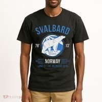 Svalbard Polar Bear Norway Northern Lights Tall T-Shirt thumb 2