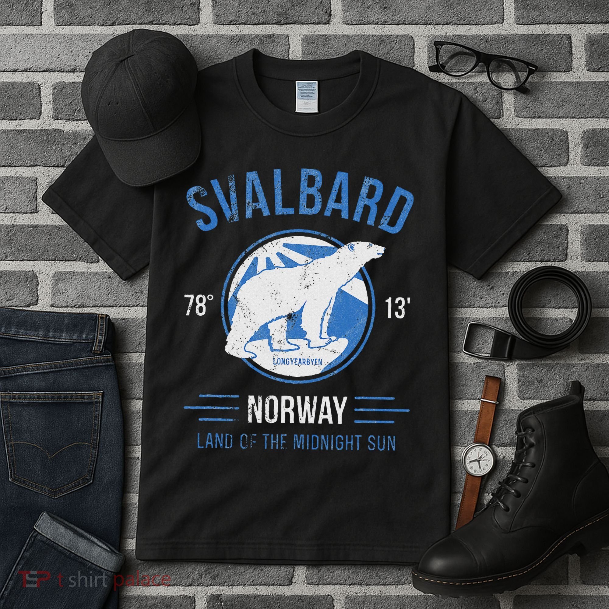 Svalbard Polar Bear Norway Northern Lights Tall T-Shirt