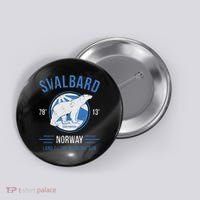 Svalbard Polar Bear Norway Northern Lights Button thumb 0