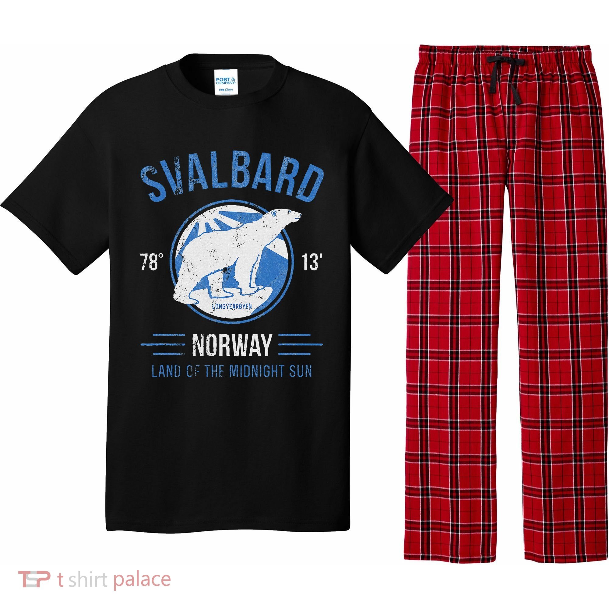 Svalbard Polar Bear Norway Northern Lights Pajama Set