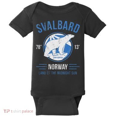 Svalbard Polar Bear Norway Northern Lights Baby Bodysuit