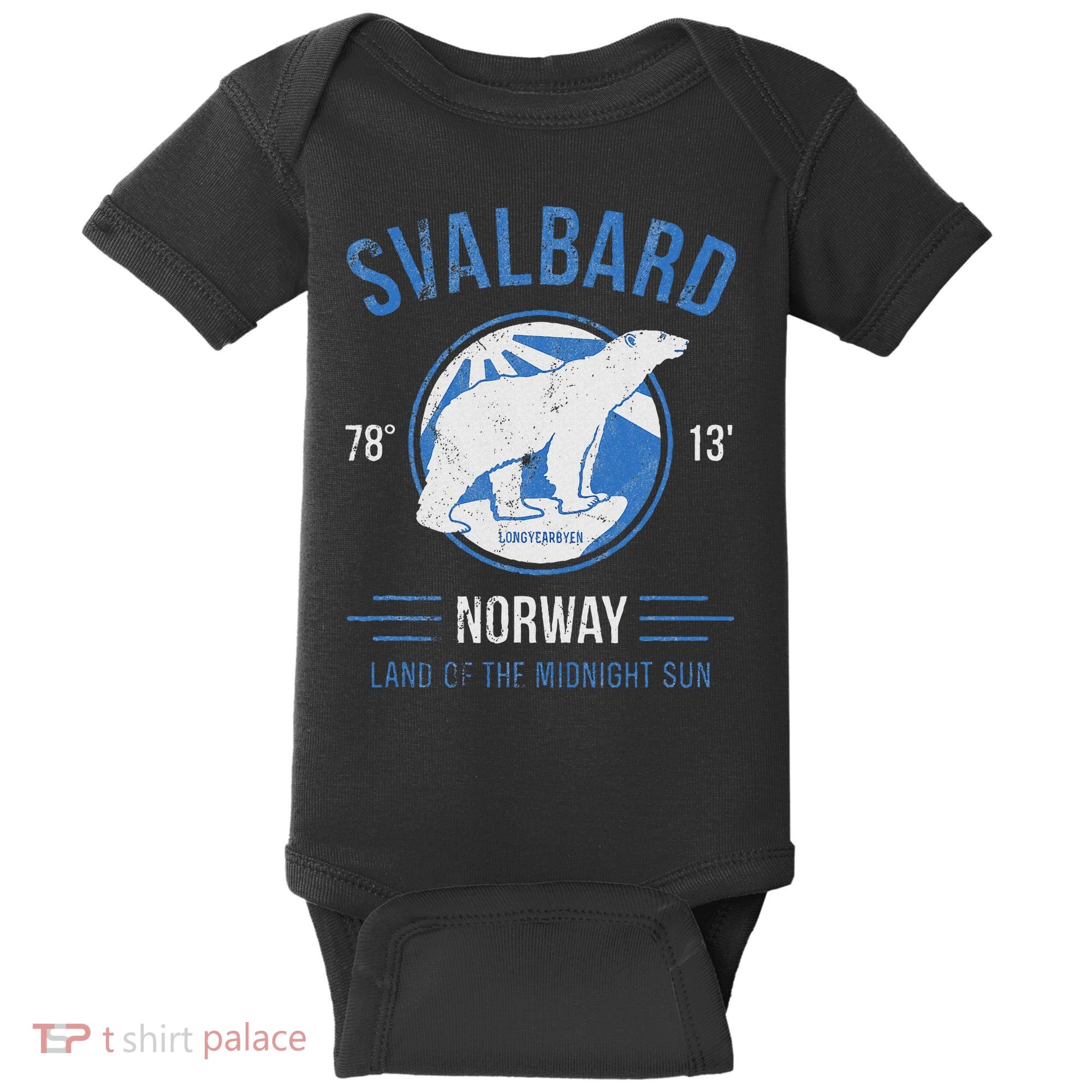 Svalbard Polar Bear Norway Northern Lights Baby Bodysuit