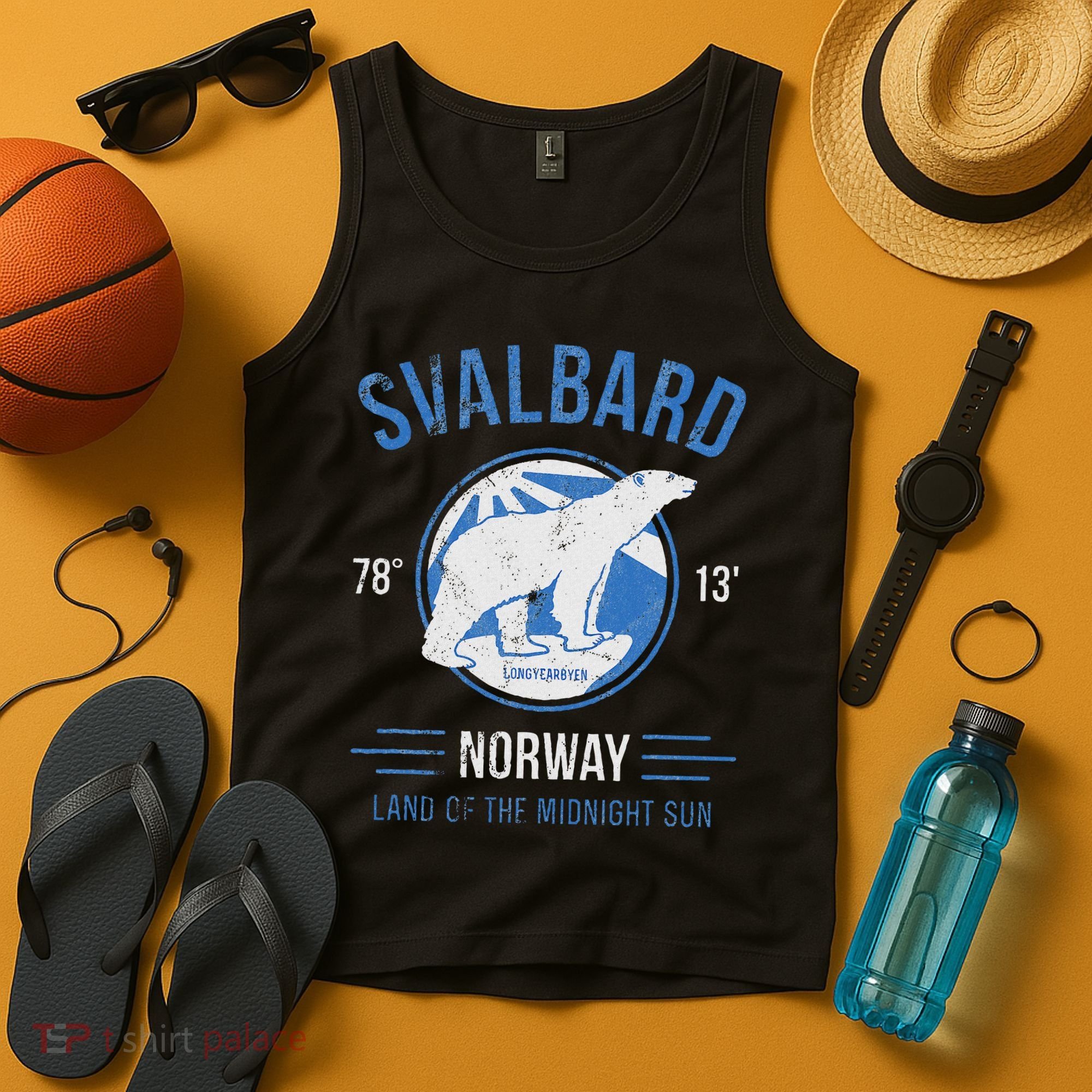 Svalbard Polar Bear Norway Northern Lights Tank Top