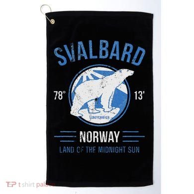 Svalbard Polar Bear Norway Northern Lights Golf Towel