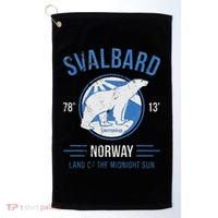 Svalbard Polar Bear Norway Northern Lights Golf Towel thumb 0