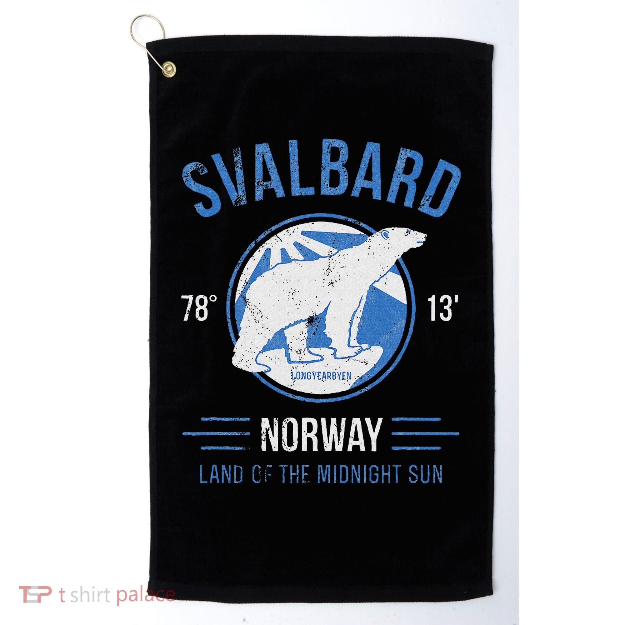 Svalbard Polar Bear Norway Northern Lights Golf Towel