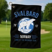 Svalbard Polar Bear Norway Northern Lights Golf Towel thumb 1