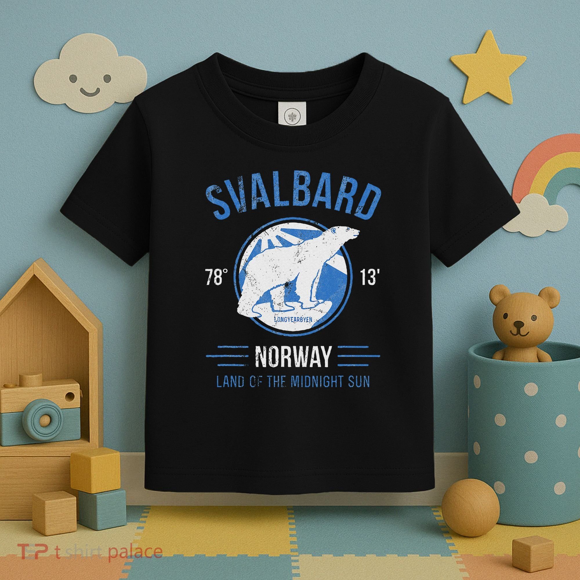 Svalbard Polar Bear Norway Northern Lights Toddler T-Shirt