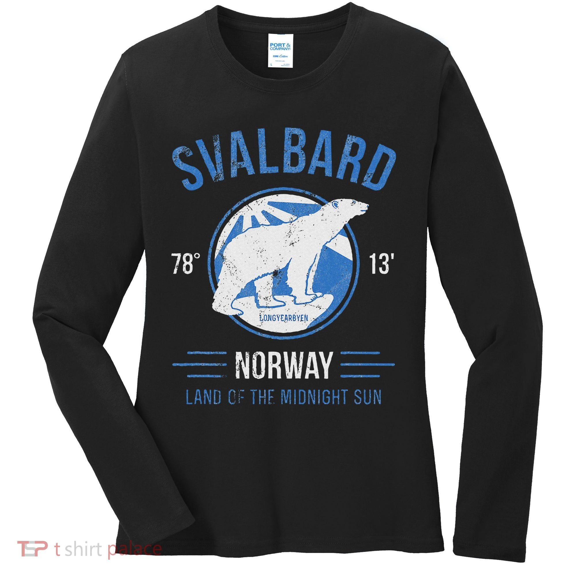 Svalbard Polar Bear Norway Northern Lights Women's Long Sleeve Shirt