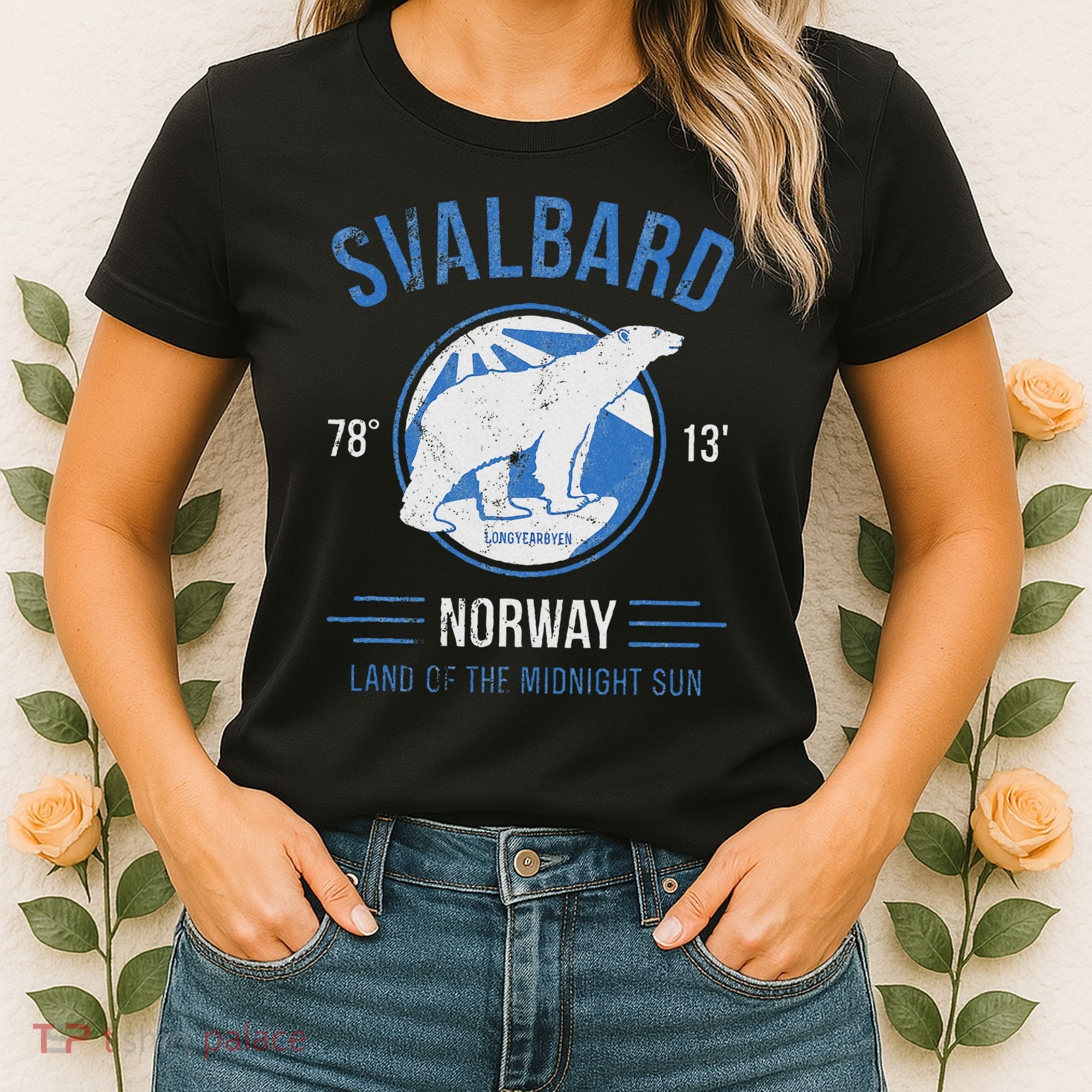Svalbard Polar Bear Norway Northern Lights Women's T-Shirt