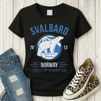 Svalbard Polar Bear Norway Northern Lights Women's T-Shirt thumb 3
