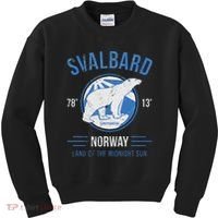 Svalbard Polar Bear Norway Northern Lights Kids Sweatshirt thumb 0
