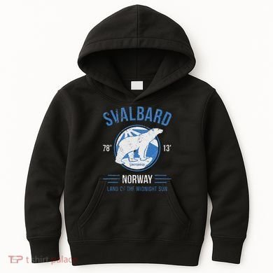 Svalbard Polar Bear Norway Northern Lights Kids Hoodie