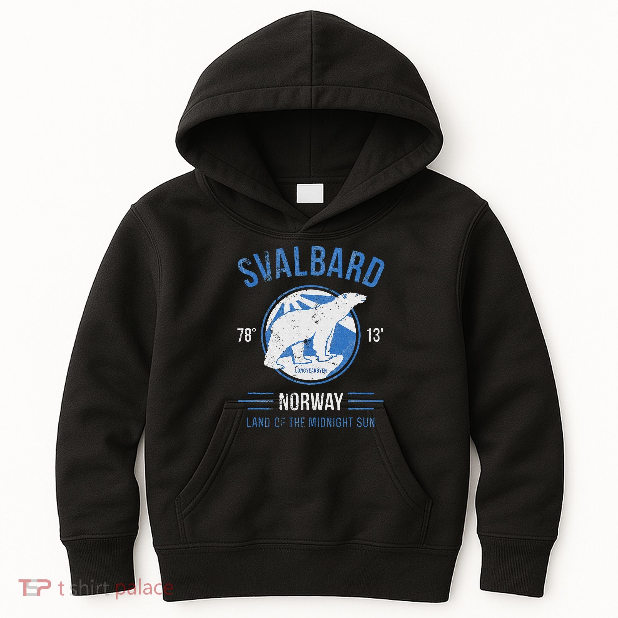 Svalbard Polar Bear Norway Northern Lights Kids Hoodie