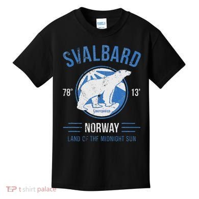 Svalbard Polar Bear Norway Northern Lights Kids T-Shirt