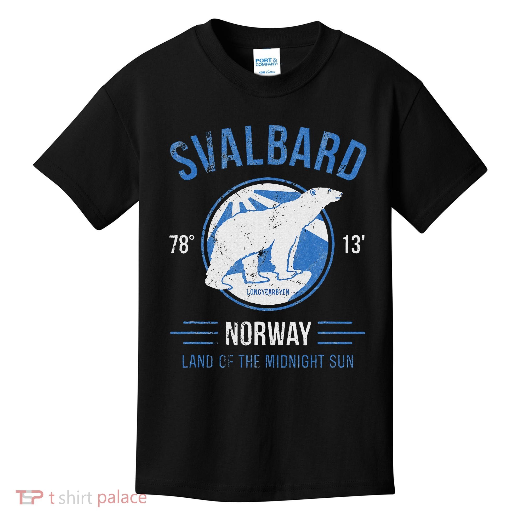 Svalbard Polar Bear Norway Northern Lights Kids T-Shirt