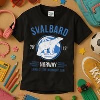 Svalbard Polar Bear Norway Northern Lights Kids T-Shirt thumb 3