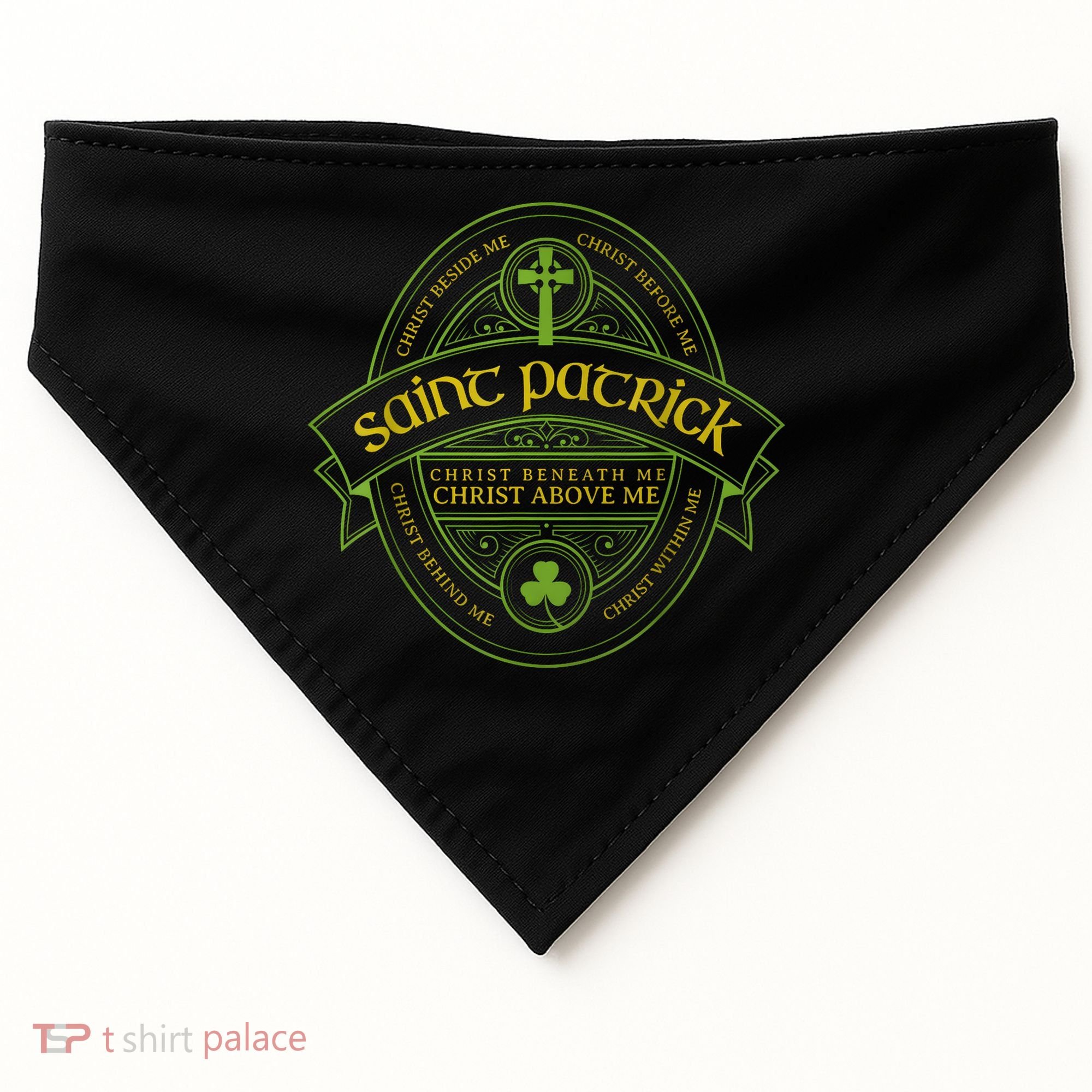 St Patrick Breastplate Prayer Catholic Saint Patricks Day USA-Made Doggie Bandana
