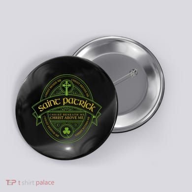 St Patrick Breastplate Prayer Catholic Saint Patricks Day Button