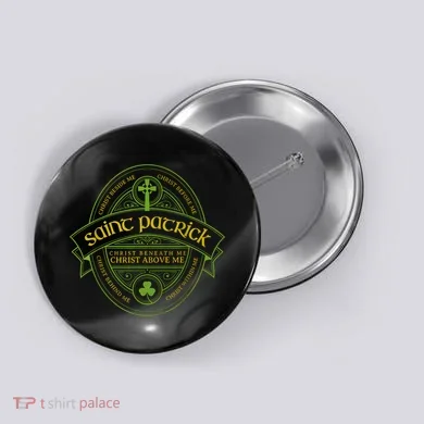 St Patrick Breastplate Prayer Catholic Saint Patricks Day Button