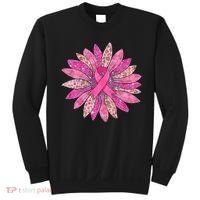 Sunflower Pink Breast Cancer Awareness Support Women Warrior Sweatshirt thumb 0