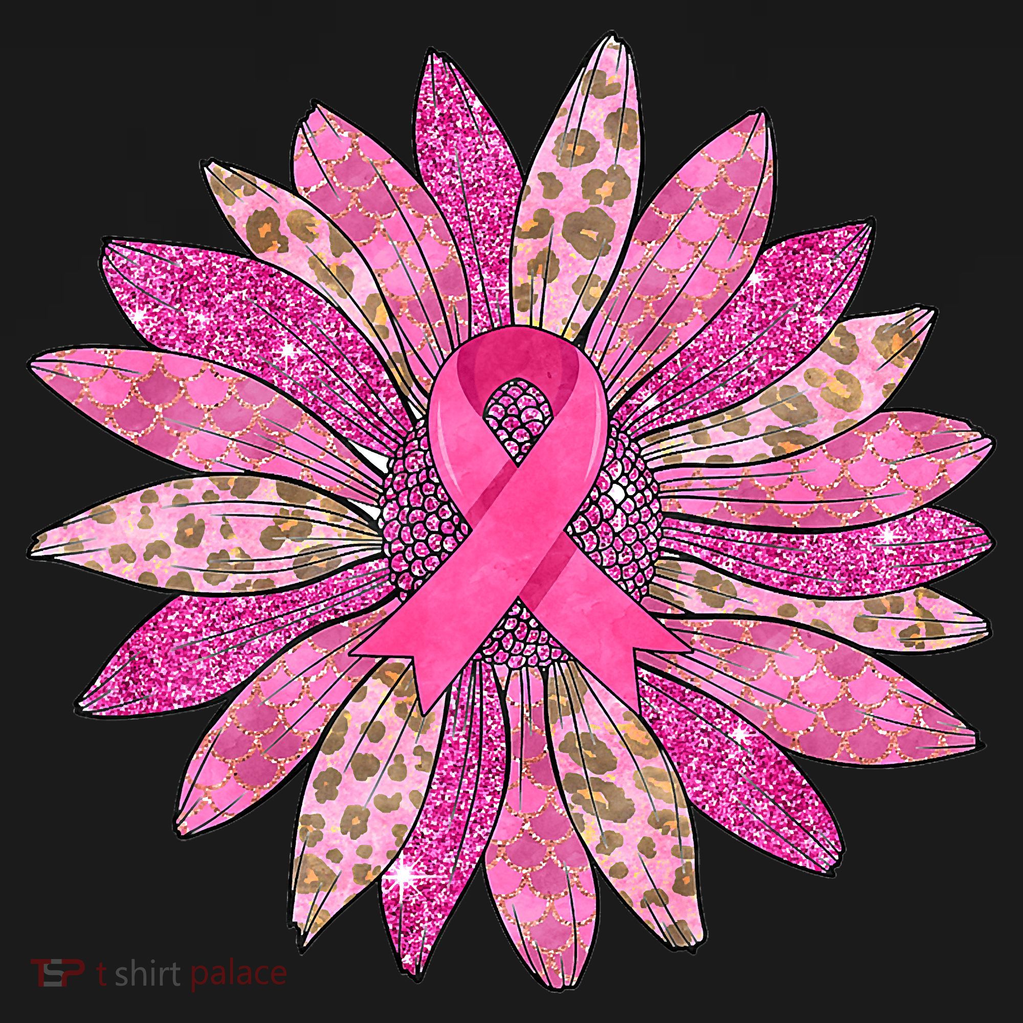 Sunflower Pink Breast Cancer Awareness Support Women Warrior Sweatshirt