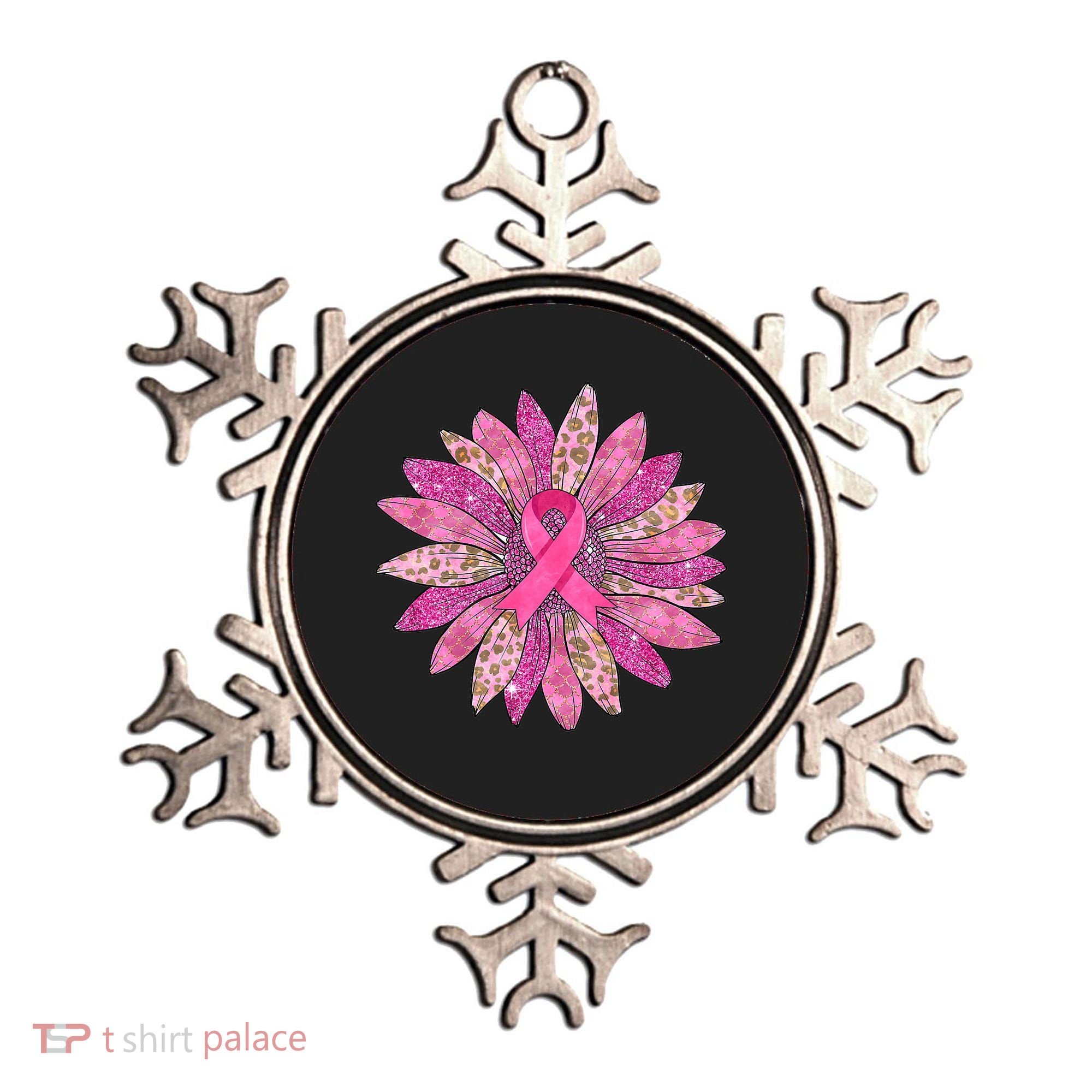 Sunflower Pink Breast Cancer Awareness Support Women Warrior Ornament