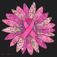 Sunflower Pink Breast Cancer Awareness Support Women Warrior Golf Towel thumb 3