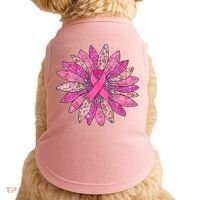 Sunflower Pink Breast Cancer Awareness Support Women Warrior Doggie Tank thumb 0