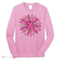 Sunflower Pink Breast Cancer Awareness Support Women Warrior Long Sleeve Shirt thumb 0