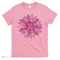Sunflower Pink Breast Cancer Awareness Support Women Warrior T-Shirt thumb 0