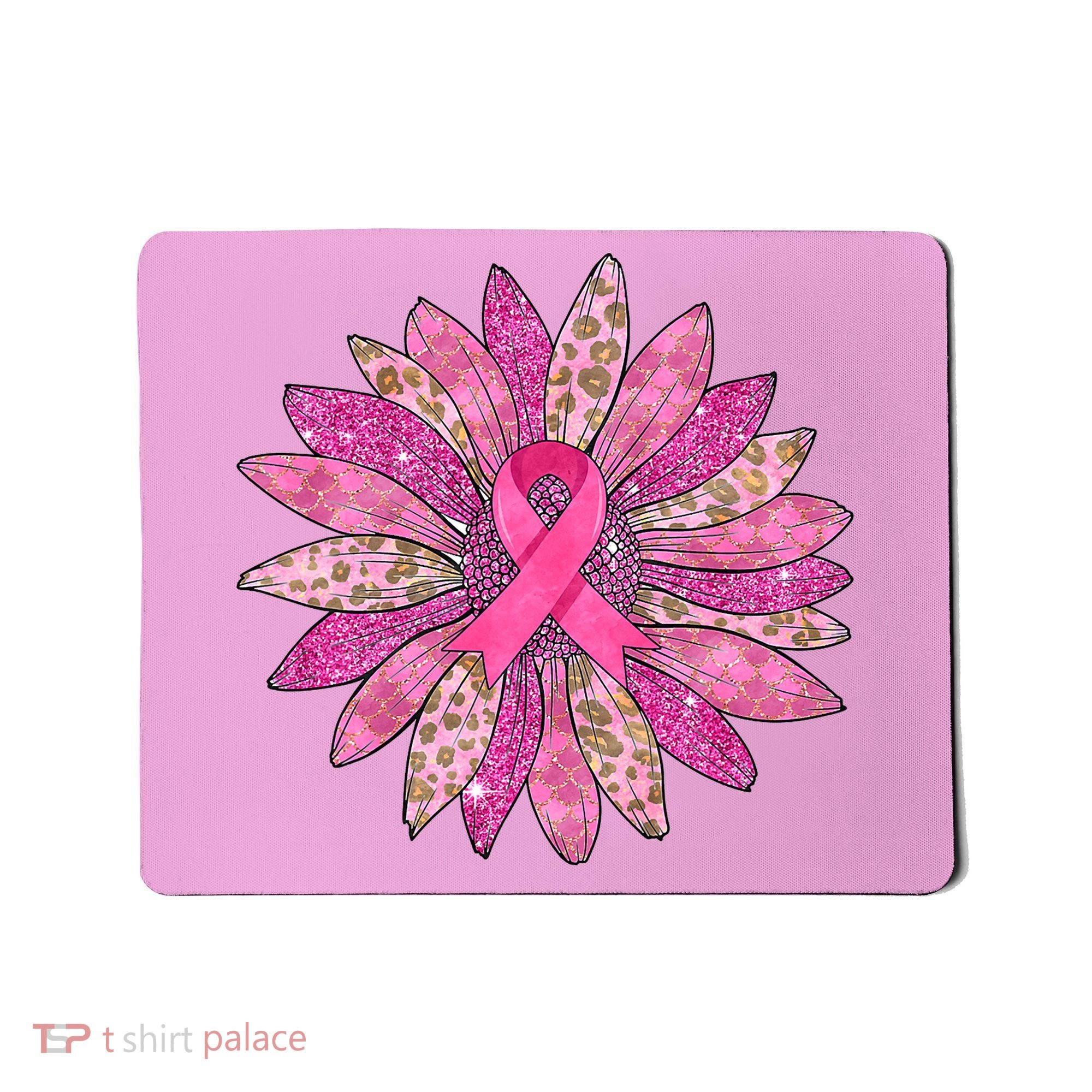 Sunflower Pink Breast Cancer Awareness Support Women Warrior Mousepad