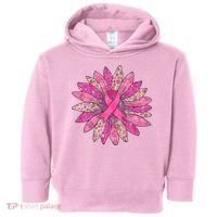Sunflower Pink Breast Cancer Awareness Support Women Warrior Toddler Hoodie thumb 0