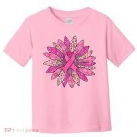 Sunflower Pink Breast Cancer Awareness Support Women Warrior Toddler T-Shirt thumb 0