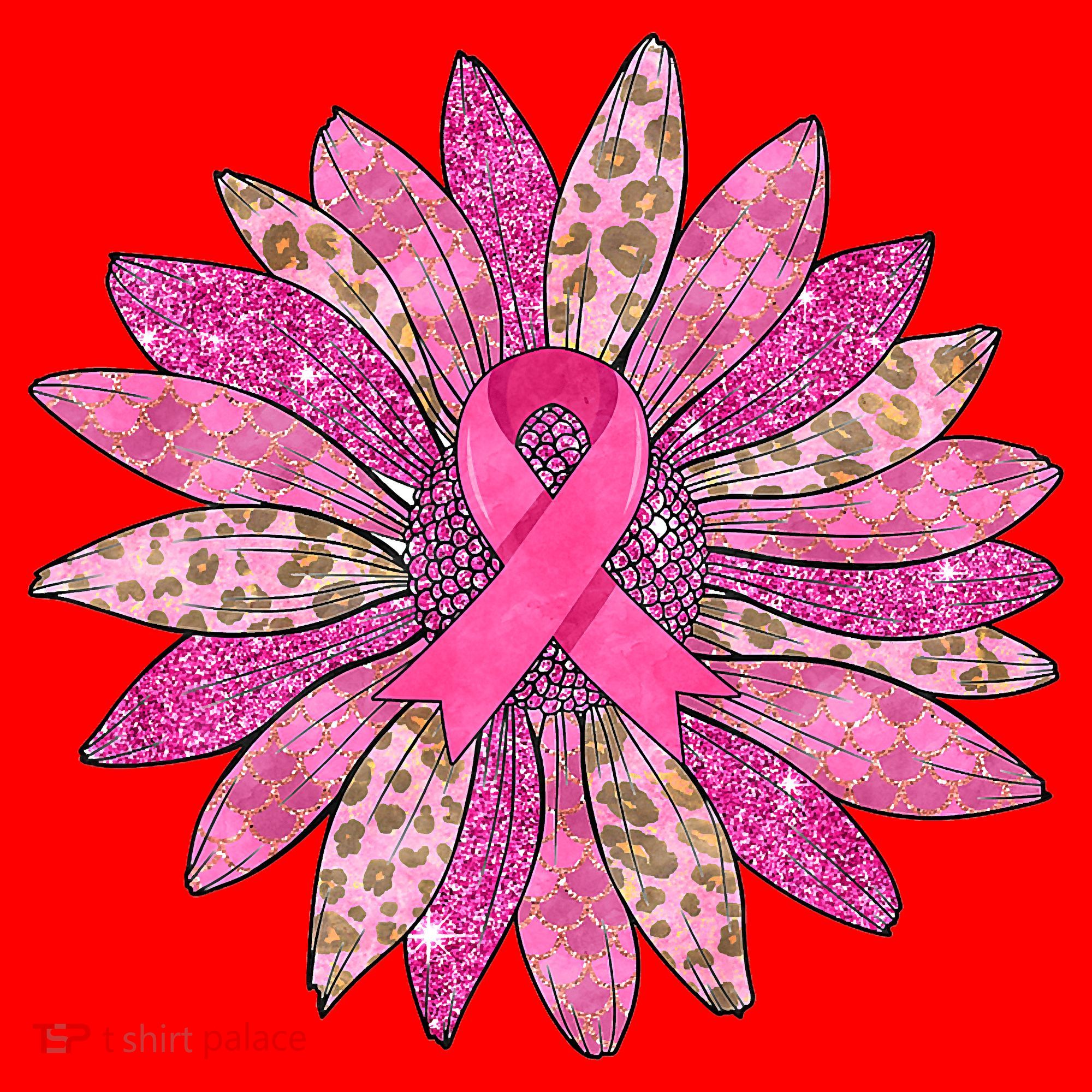 Sunflower Pink Breast Cancer Awareness Support Women Warrior Santa Hat