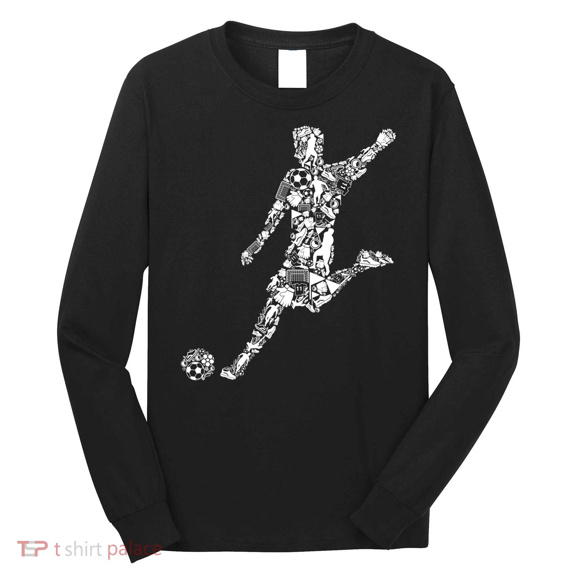 Soccer Player Boys Kids Youth Men TShirt Long Sleeve Shirt