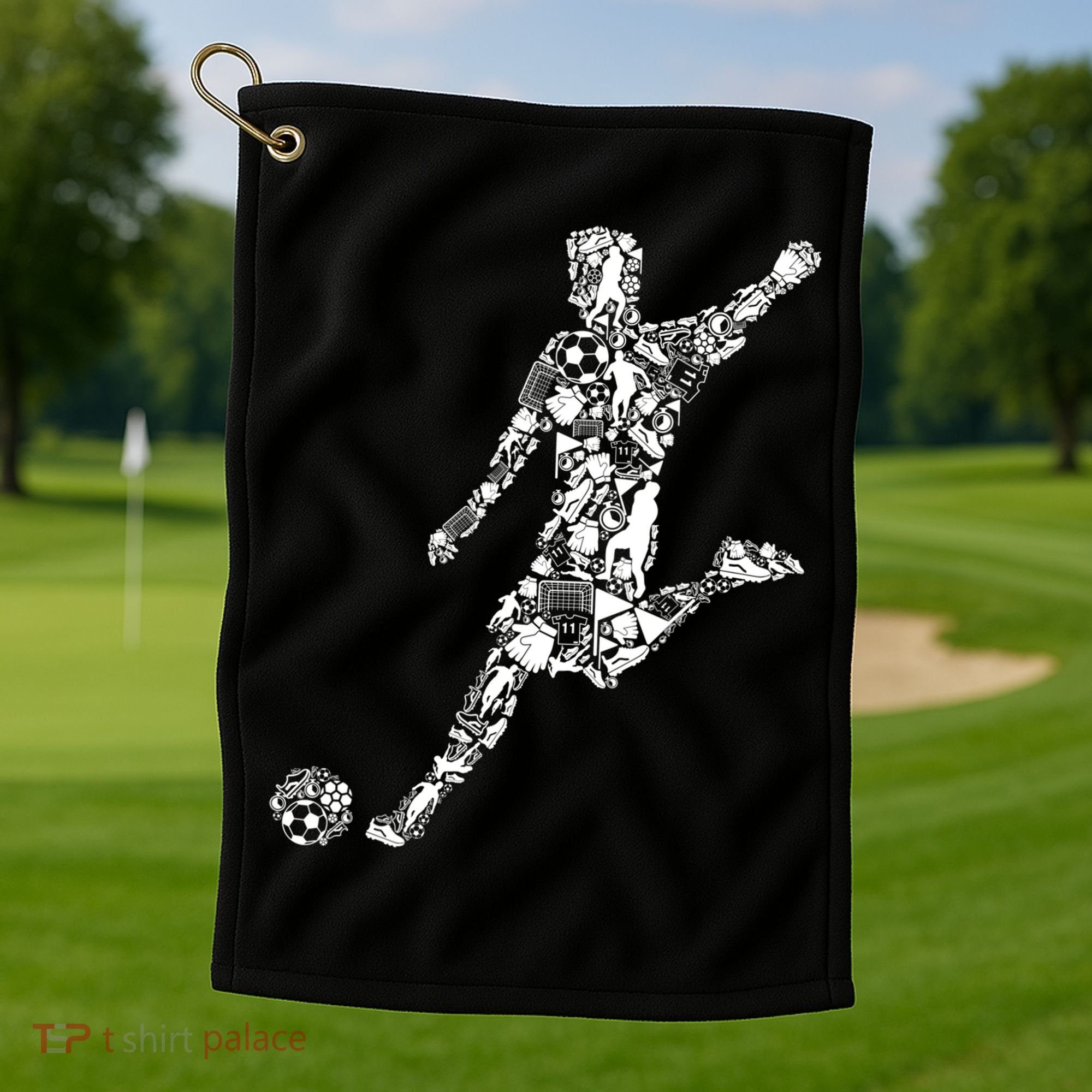 Soccer Player Boys Kids Youth Men TShirt Golf Towel