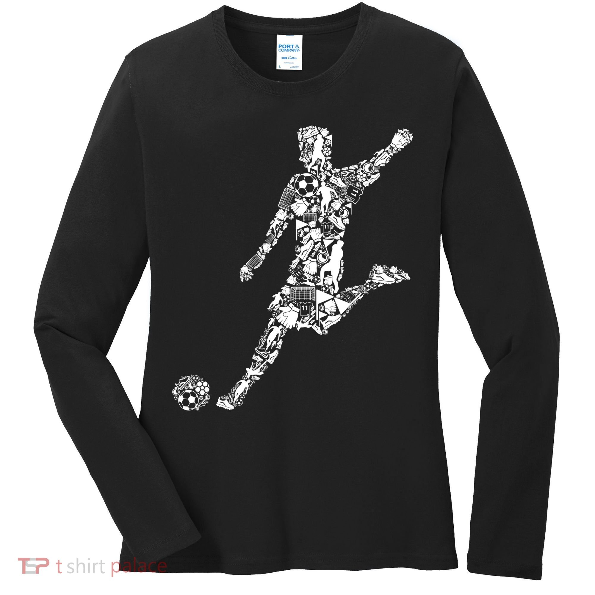 Soccer Player Boys Kids Youth Men TShirt Women's Long Sleeve Shirt