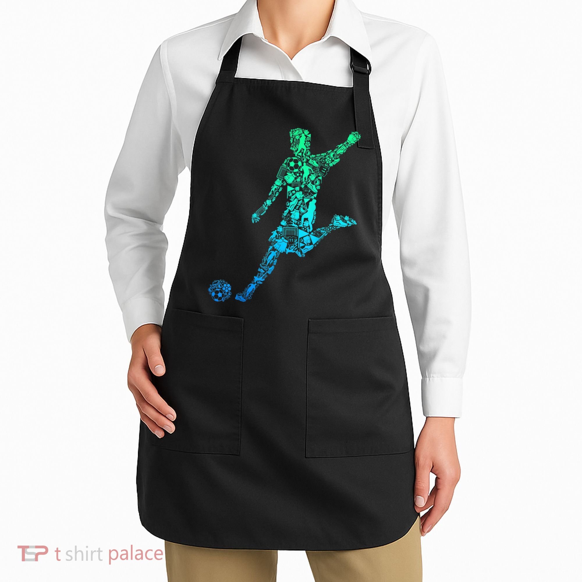 Soccer Player Boys Kids Youth Men TShirt Apron