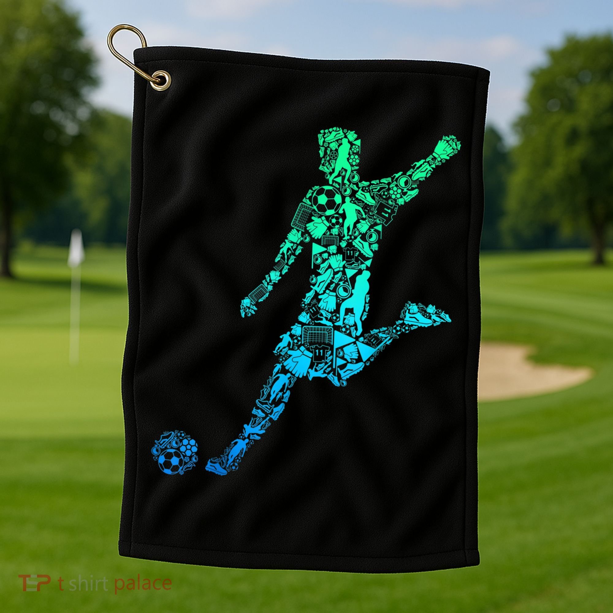 Soccer Player Boys Kids Youth Men TShirt Golf Towel