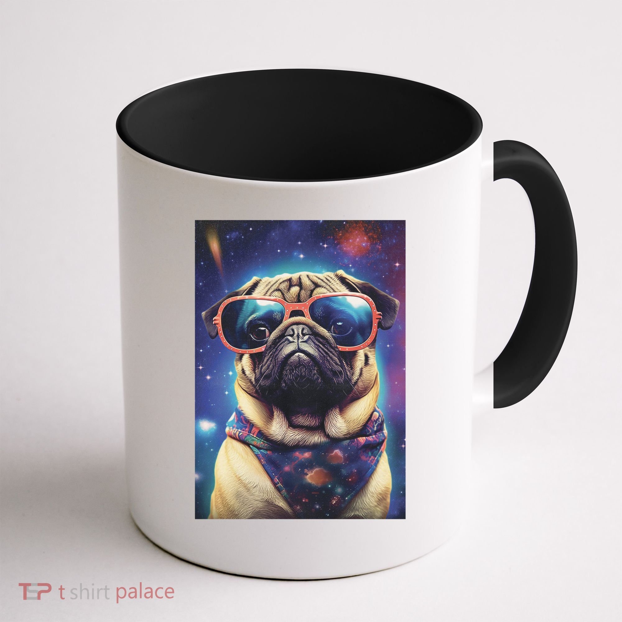 Space Pug Cool Dog Poster Coffee Mug