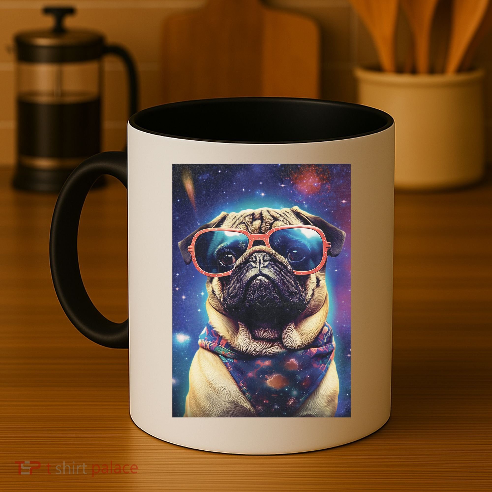 Space Pug Cool Dog Poster Coffee Mug