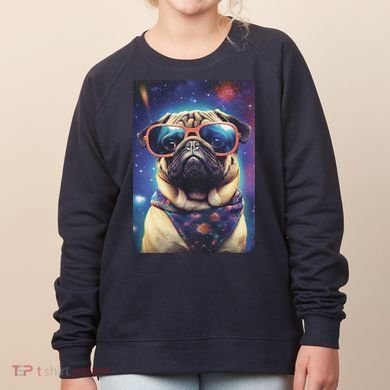 Space Pug Cool Dog Poster Women's Sweatshirt