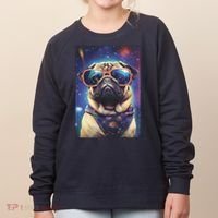 Space Pug Cool Dog Poster Women's Sweatshirt thumb 0
