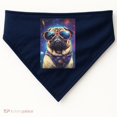 Space Pug Cool Dog Poster USA-Made Doggie Bandana