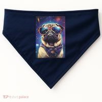 Space Pug Cool Dog Poster USA-Made Doggie Bandana thumb 0