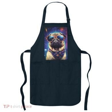 Space Pug Cool Dog Poster Apron