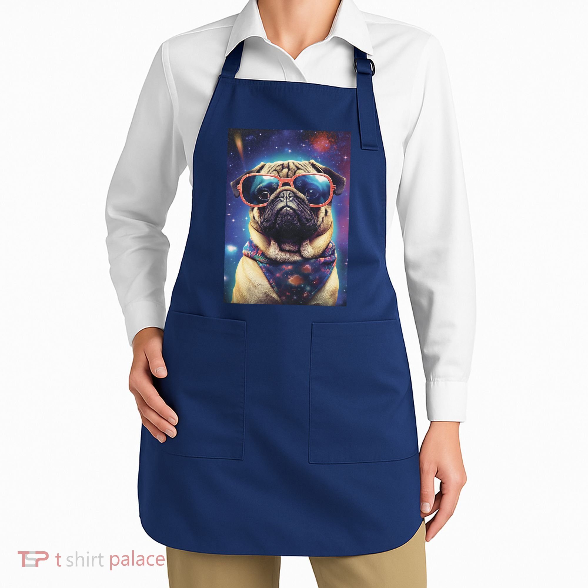 Space Pug Cool Dog Poster Apron